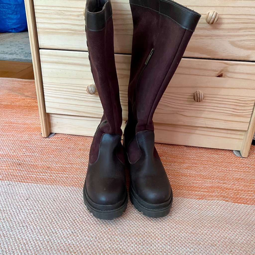 Duoboots Oakford Knee High Boots In Dark Brown Leather 39 Wide Calf — image 7 of 8